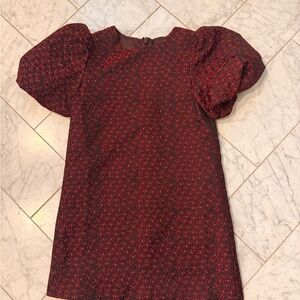 Bardot Junior Red Puff Sleeve Kids Dress